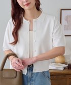 【ディスコート/Discoat】のサラモチ衿付き半袖カーディガン《WEB限定カラーあり》 オフホワイト|ID: prp329100004428598 ipo3291000000031958394