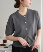 【ディスコート/Discoat】のサラモチ衿付き半袖カーディガン《WEB限定カラーあり》 チャコールグレー|ID: prp329100004428598 ipo3291000000031958400