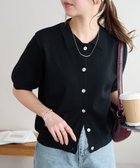 【ディスコート/Discoat】のサラモチ衿付き半袖カーディガン《WEB限定カラーあり》 ブラック|ID: prp329100004428598 ipo3291000000031958402