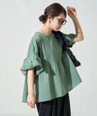 【フリークスストア/FREAK'S STORE】のピグメント加工 ドッキング フリル トップス【限定展開】 25SS グリーン|ID:prp329100004429887