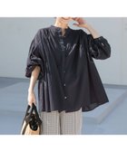 【アーバンリサーチ ドアーズ/URBAN RESEARCH DOORS】のコットンボイルギャザーブラウス NAVY|ID:prp329100004431020