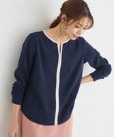 【ピエロ/Pierrot】の配色キーネックブラウス 人気、トレンドファッション・服の通販 founy(ファニー) ファッション Fashion レディースファッション WOMEN トップス・カットソー Tops/Tshirt シャツ/ブラウス Shirts/Blouses シンプル Simple パイピング Piping エレガント 上品 Elegant |ID:prp329100004431756