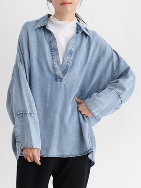 【ラシュッド/LASUD】のテンセルドルマンスキッパーシャツ 人気、トレンドファッション・服の通販 founy(ファニー) ファッション Fashion レディースファッション WOMEN トップス・カットソー Tops/Tshirt シャツ/ブラウス Shirts/Blouses おすすめ Recommend とろみ Thickness スキッパー Skipper |ID:prp329100004432245