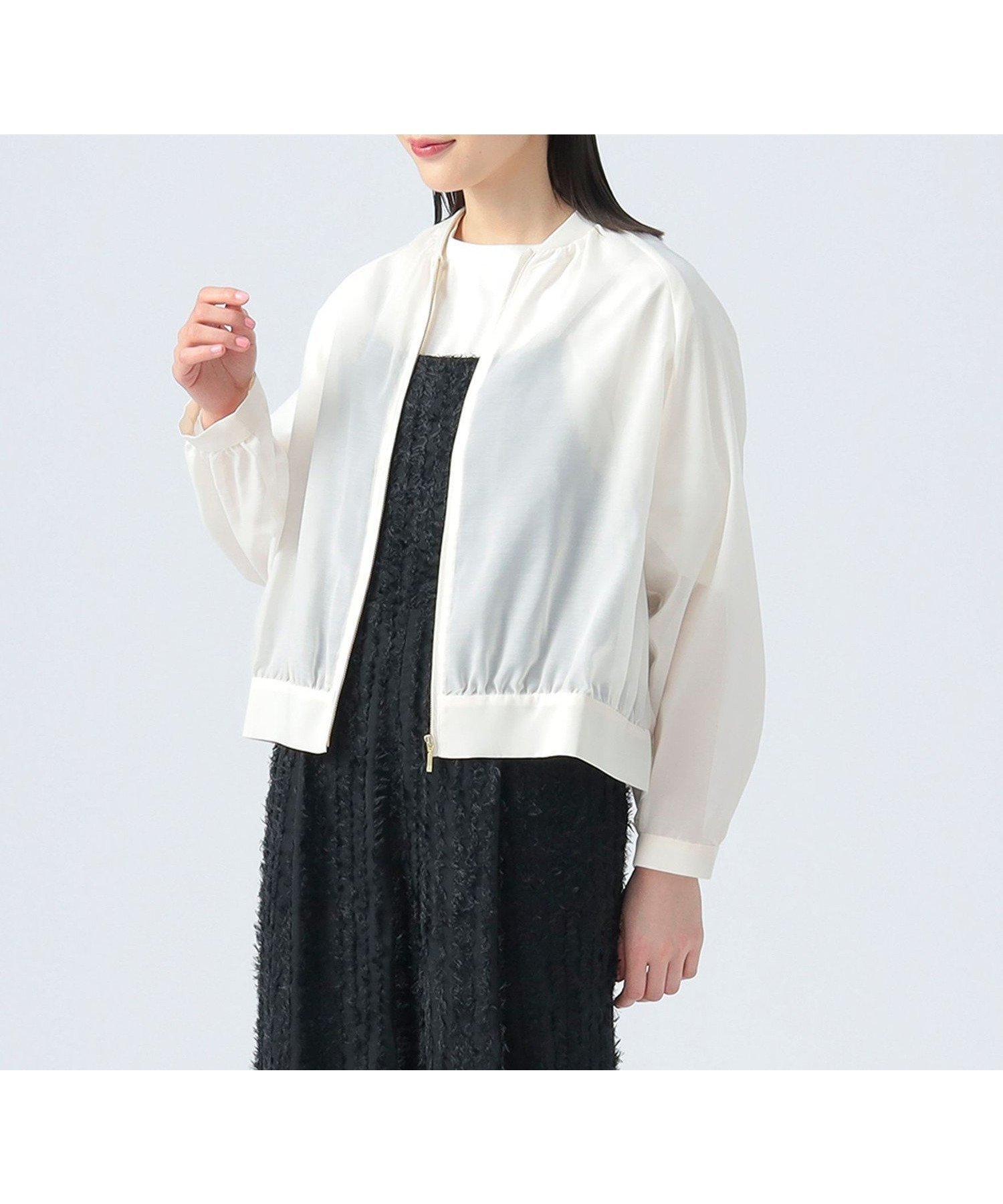 【ビームス ハート/BEAMS HEART】の【洗濯機洗い可】バックヨーク シアーブルゾン 25SS 透け感 人気、トレンドファッション・服の通販 founy(ファニー) 　ファッション　Fashion　レディースファッション　WOMEN　アウター　Coat Outerwear　ブルゾン　Blouson/Jackets　バッグ　Bag　2025年　2025　2025春夏・S/S　Ss,Spring/Summer,2025　サロペット　Overalls　シアー　Sheer　ジップ　Zip　バランス　Balance　ブルゾン　Blouson　ヨーク　Yoke　リラックス　Relax　 other-1|ID: prp329100004432847 ipo3291000000031737292