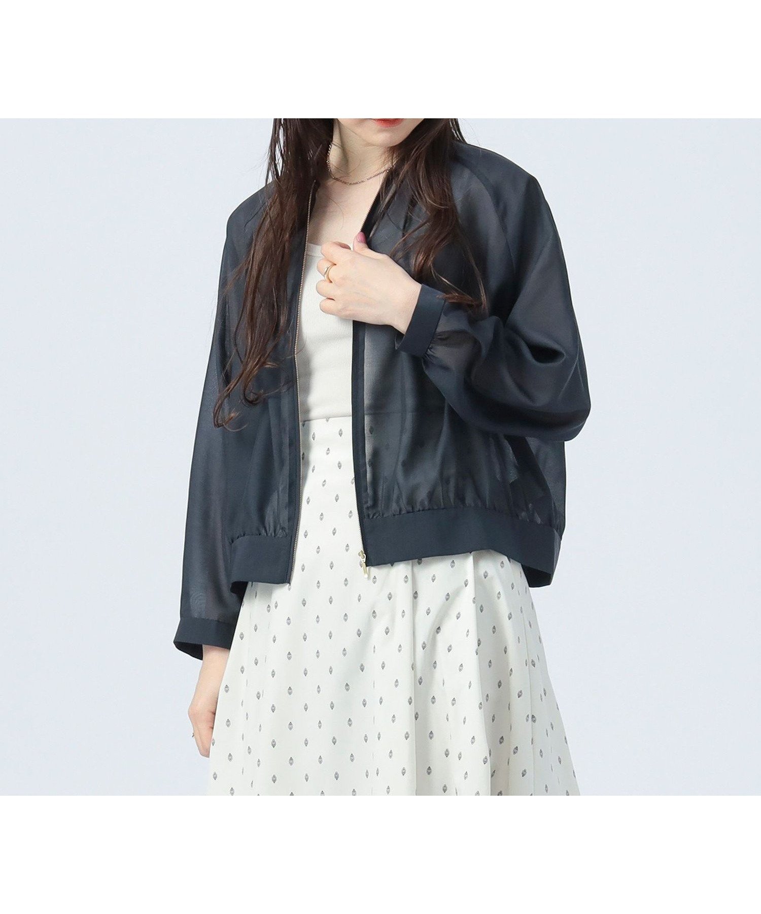【ビームス ハート/BEAMS HEART】の【洗濯機洗い可】バックヨーク シアーブルゾン 25SS 透け感 インテリア・キッズ・メンズ・レディースファッション・服の通販 founy(ファニー) 　ファッション　Fashion　レディースファッション　WOMEN　アウター　Coat Outerwear　ブルゾン　Blouson/Jackets　バッグ　Bag　2025年　2025　2025春夏・S/S　Ss,Spring/Summer,2025　サロペット　Overalls　シアー　Sheer　ジップ　Zip　バランス　Balance　ブルゾン　Blouson　ヨーク　Yoke　リラックス　Relax　NAVY|ID: prp329100004432847 ipo3291000000031737297