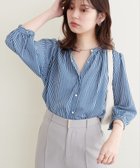 【ナチュラルクチュール/natural couture】のとろみサテン7分袖ブラウス ストライプ|ID: prp329100004433015 ipo3291000000031150041
