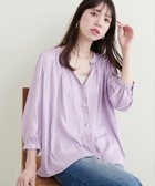【ナチュラルクチュール/natural couture】のとろみサテン7分袖ブラウス ラベンダー|ID: prp329100004433015 ipo3291000000031150049