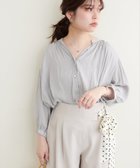 【ナチュラルクチュール/natural couture】のとろみサテン7分袖ブラウス サックスブルー|ID: prp329100004433015 ipo3291000000031150050