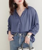 【ナチュラルクチュール/natural couture】のとろみサテン7分袖ブラウス ネイビー|ID: prp329100004433015 ipo3291000000031150051