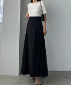 【ジュノア/JUNOAH】のLouere ハイウエストフレアスカート 人気、トレンドファッション・服の通販 founy(ファニー) ファッション Fashion レディースファッション WOMEN スカート Skirt Aライン/フレアスカート Flared A-Line Skirts チュール Tulle thumbnail ブラック|ID: prp329100004433363 ipo3291000000030967295