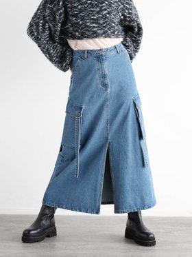 【ラシュッド/LASUD】のカーゴデザインデニムスカート 人気、トレンドファッション・服の通販 founy(ファニー) ファッション Fashion レディースファッション WOMEN スカート Skirt デニムスカート Denim Skirts スリット Slit デニム Denim フロント Front |ID:prp329100004433732