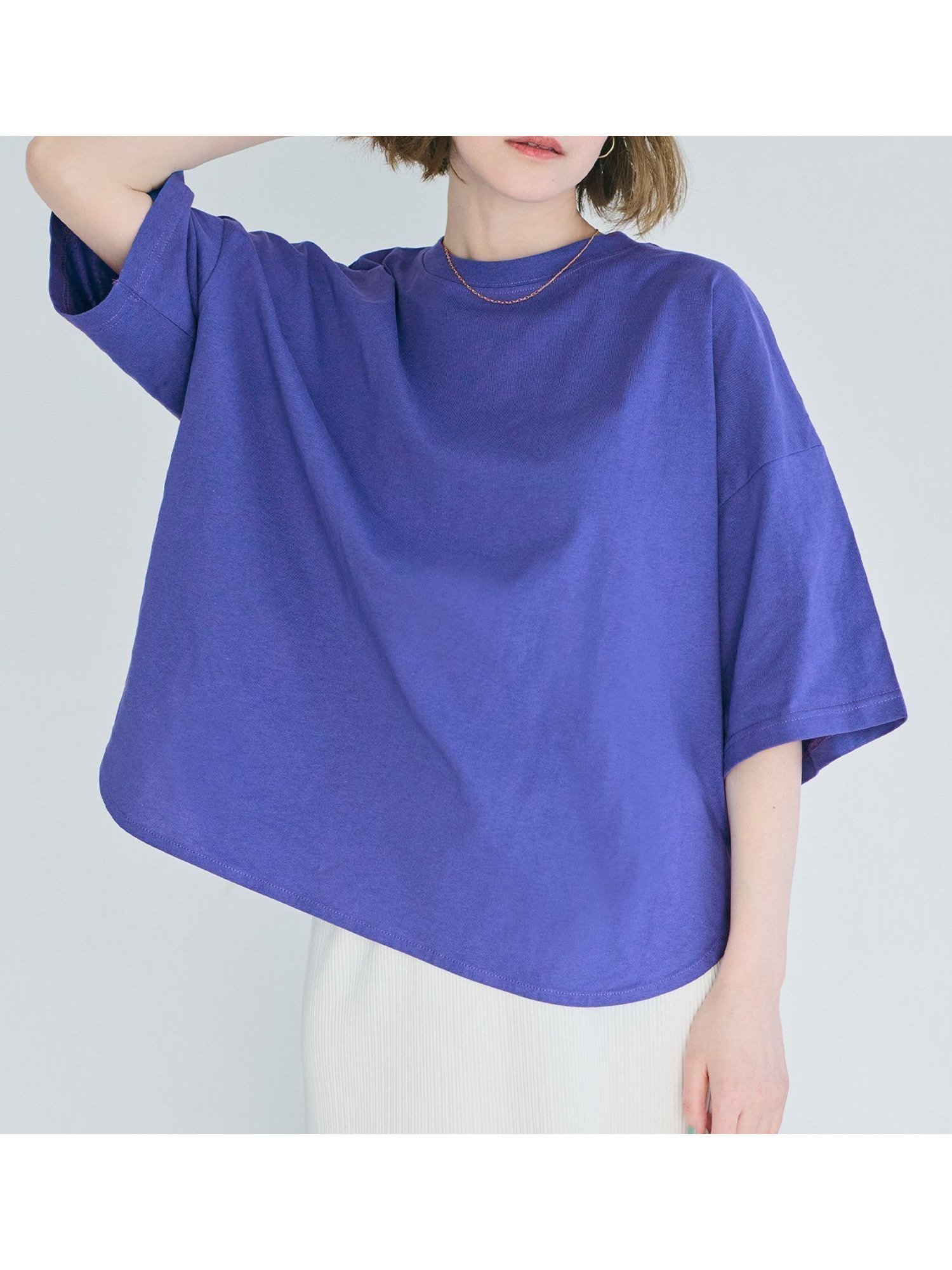 【コカ/COCA】のビックシルエットテールカット5分袖Tシャツ インテリア・キッズ・メンズ・レディースファッション・服の通販 founy(ファニー) 　ファッション　Fashion　レディースファッション　WOMEN　トップス・カットソー　Tops/Tshirt　シャツ/ブラウス　Shirts/Blouses　ロング / Tシャツ　T-Shirts　イエロー　Yellow　シューズ　Shoes　スリット　Slit　デニム　Denim　バレエ　Ballet　フレア　Flare　ポケット　Pocket　リラックス　Relax　お家時間・ステイホーム　Home Time/Stay Home　2025年　2025　2025春夏・S/S　Ss,Spring/Summer,2025　Blue|ID: prp329100004434116 ipo3291000000031903746