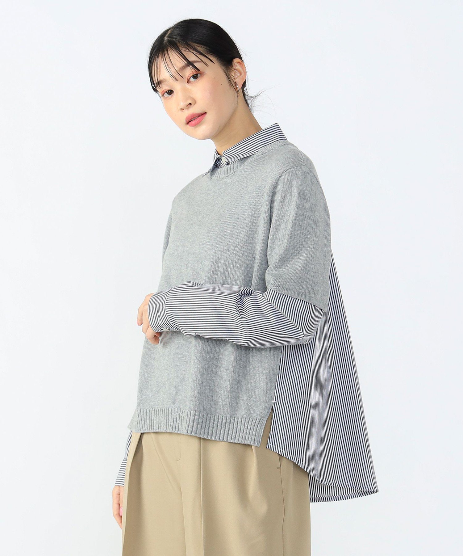 【ビームス ハート/BEAMS HEART】の衿付き 異素材 プルオーバー 人気、トレンドファッション・服の通販 founy(ファニー) 　ファッション　Fashion　レディースファッション　WOMEN　トップス・カットソー　Tops/Tshirt　プルオーバー　Pullover　シンプル　Simple　ジップ　Zip　リラックス　Relax　 other-1|ID: prp329100004434255 ipo3291000000030975612