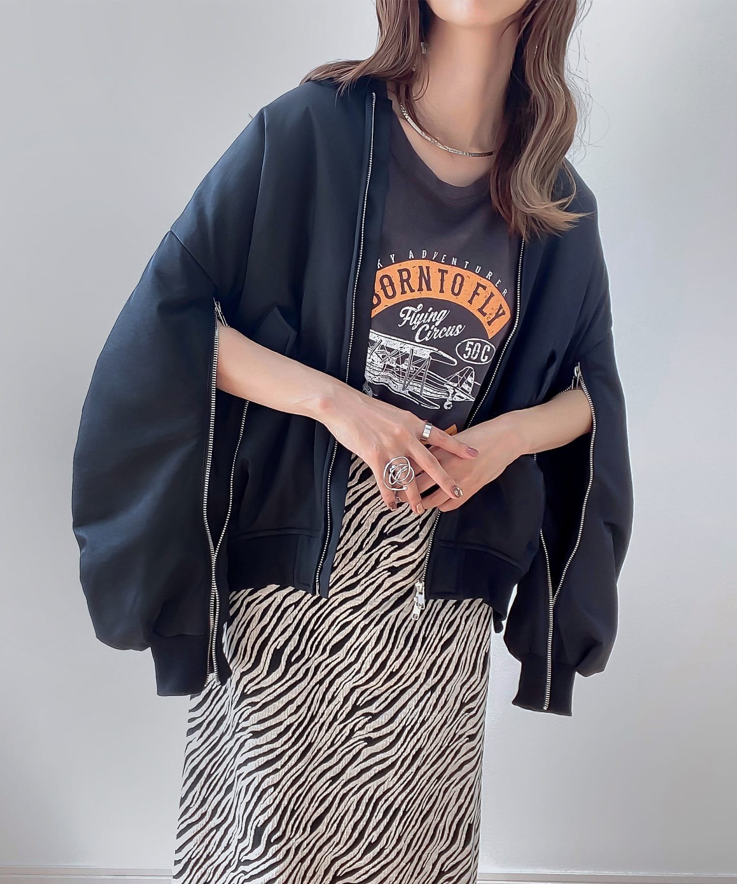 【ジュノア/JUNOAH】の2wayスリットスリーブMA-1ブルゾン 人気、トレンドファッション・服の通販 founy(ファニー) 　ファッション　Fashion　レディースファッション　WOMEN　アウター　Coat Outerwear　ブルゾン　Blouson/Jackets　MA-1　MA-1　スリット　Slit　スリーブ　Sleeve　ブルゾン　Blouson　 other-1|ID: prp329100004434266 ipo3291000000030975730