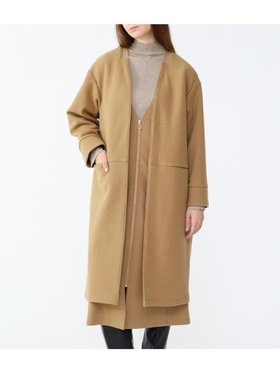 【ラシュッド/LASUD】の圧縮ウールジョーゼットノーカラーコート 人気、トレンドファッション・服の通販 founy(ファニー) ファッション Fashion レディースファッション WOMEN アウター Coat Outerwear コート Coats ジャージー Jersey ジョーゼット Georgette パターン Pattern |ID:prp329100004434357