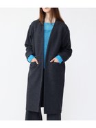 【ラシュッド/LASUD】の圧縮ウールジョーゼットノーカラーコート チャコールグレー|ID: prp329100004434357 ipo3291000000031880211