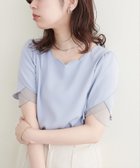 【ナチュラルクチュール/natural couture】のチューリップスリーブスカラップネックブラウス サックスブルー|ID: prp329100004434445 ipo3291000000031812721