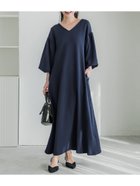 【コカ/COCA】のエンボスVネック袖ぽわワンピース 人気、トレンドファッション・服の通販 founy(ファニー) ファッション Fashion レディースファッション WOMEN ワンピース Dress シンプル Simple スウェット Sweat ストレッチ Stretch スリーブ Sleeve デコルテ Decolletage ネックレス Necklace バルーン Balloon ポケット Pocket リラックス Relax ロング Long 旅行 Travel エレガント 上品 Elegant thumbnail Navy|ID: prp329100004434451 ipo3291000000031638527