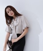 【ナチュラル ビューティー ベーシック/NATURAL BEAUTY BASIC】のシアーボリュームリボンボウブラウス ベージュ|ID: prp329100004435899 ipo3291000000031994164