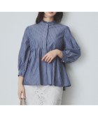 【インデックス/INDEX】の《6color》フリルバンドカラーペプラムブラウス【洗濯機洗い可/イージーアイロン/防シワ】 人気、トレンドファッション・服の通販 founy(ファニー) ファッション Fashion レディースファッション WOMEN トップス・カットソー Tops/Tshirt シャツ/ブラウス Shirts/Blouses おすすめ Recommend ストライプ Stripe パール Pearl ペプラム Peplum エレガント 上品 Elegant 切替 Switching 無地 Plain Color thumbnail ネイビー|ID: prp329100004436090 ipo3291000000031101622