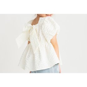 【ブランシェス/branshes / KIDS】の【プチレディ】バックリボンブラウス 人気、トレンドファッション・服の通販 founy(ファニー) ファッション Fashion キッズファッション KIDS おすすめ Recommend ガーリー Girly シンプル Simple スリーブ Sleeve デニム Denim トレンド Trend リボン Ribbon |ID:prp329100004437322