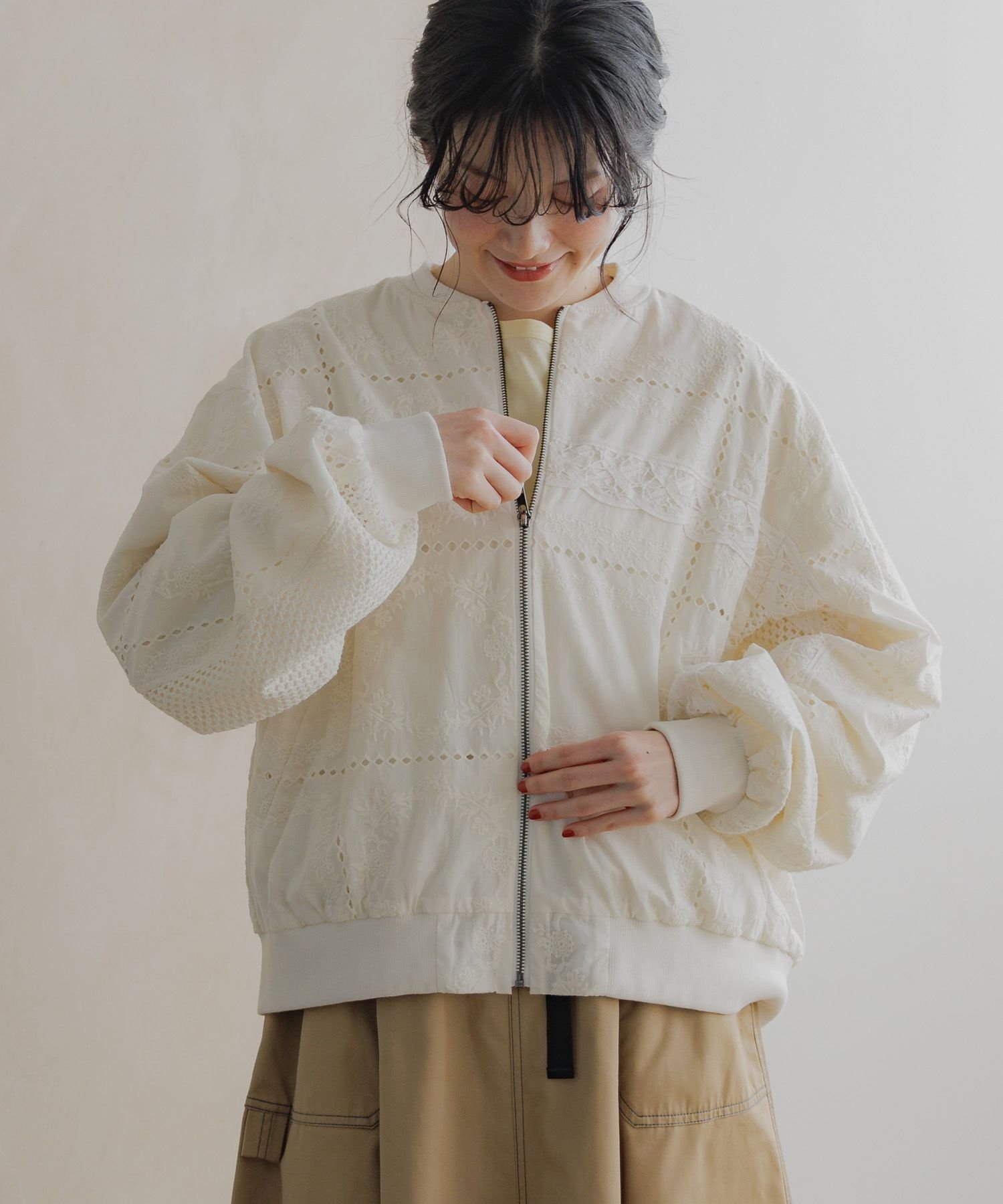 【ニコアンド/niko and】のバテンレースブルゾン 人気、トレンドファッション・服の通販 founy(ファニー) 　ファッション　Fashion　レディースファッション　WOMEN　アウター　Coat Outerwear　ブルゾン　Blouson/Jackets　おすすめ　Recommend　デニム　Denim　フェミニン　Feminine　ブルゾン　Blouson　レース　Race　ワイド　Wide　 other-1|ID: prp329100004438115 ipo3291000000031027754