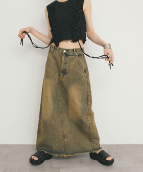 【ケービーエフ/KBF / URBAN RESEARCH】のバックスリットデニムスカート 人気、トレンドファッション・服の通販 founy(ファニー) ファッション Fashion レディースファッション WOMEN スカート Skirt デニムスカート Denim Skirts バッグ Bag 2025年 2025 2025春夏・S/S Ss,Spring/Summer,2025 コンパクト Compact タンク Tank ノースリーブ No Sleeve フリンジ Fringe 夏 Summer S/S・春夏 Ss・Spring/Summer |ID:prp329100004438150