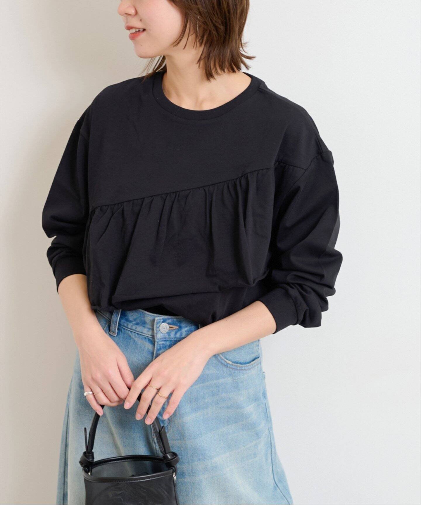 【ジャーナルスタンダード レリューム/JOURNAL STANDARD relume】の《WEB限定追加》フリルプルオーバーロングスリーブ インテリア・キッズ・メンズ・レディースファッション・服の通販 founy(ファニー) 　ファッション　Fashion　レディースファッション　WOMEN　トップス・カットソー　Tops/Tshirt　プルオーバー　Pullover　2025年　2025　2025春夏・S/S　Ss,Spring/Summer,2025　ブラック|ID: prp329100004438957 ipo3291000000031739123