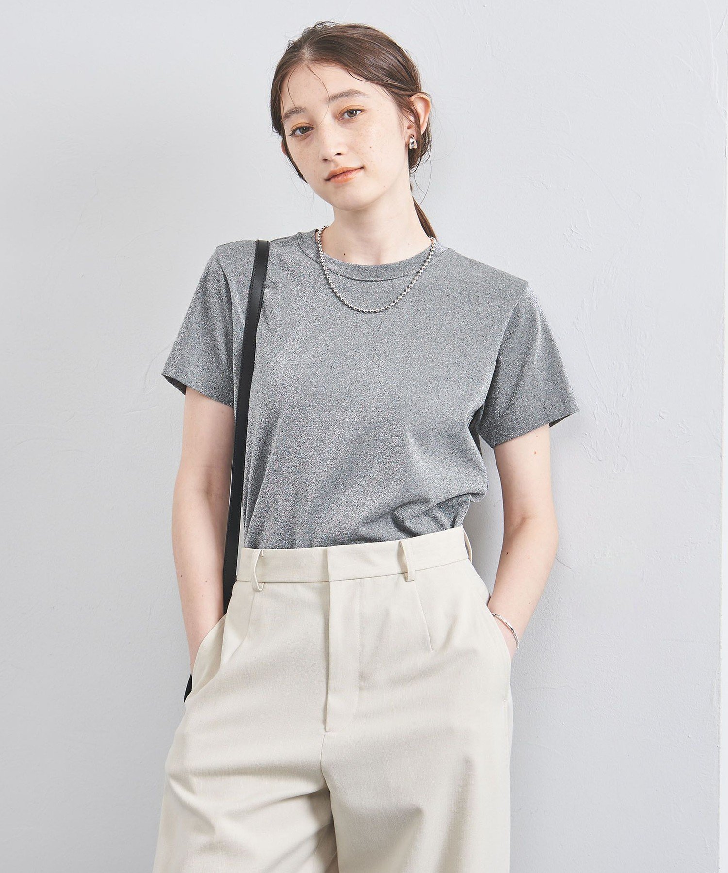 【ユナイテッドアローズ/UNITED ARROWS】のラメ Tシャツ 人気、トレンドファッション・服の通販 founy(ファニー) 　ファッション　Fashion　レディースファッション　WOMEN　トップス・カットソー　Tops/Tshirt　シャツ/ブラウス　Shirts/Blouses　ロング / Tシャツ　T-Shirts　おすすめ　Recommend　インナー　Inner　ギャザー　Gather　コンパクト　Compact　シンプル　Simple　ジャケット　Jacket　テーラード　Tailored　ワイド　Wide　エレガント 上品　Elegant　 other-1|ID: prp329100004439026 ipo3291000000031954525