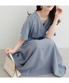 【ナチュラルクチュール/natural couture】のフレア袖カシュクールワンピース サックスブルー|ID: prp329100004439494 ipo3291000000031840126