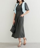 【ナチュラルクチュール/natural couture】のフレア袖カシュクールワンピース チャコールグレー|ID: prp329100004439494 ipo3291000000031840132