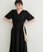 【ナチュラルクチュール/natural couture】のフレア袖カシュクールワンピース ブラック|ID: prp329100004439494 ipo3291000000031840134
