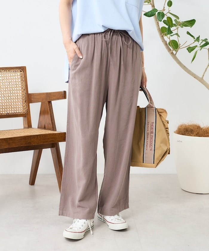 【フリークスストア/FREAK'S STORE】の低身長サイズあり リネンレーヨンイージーパンツ/コットンイージーパンツ 25SS インテリア・キッズ・メンズ・レディースファッション・服の通販 founy(ファニー) 　ファッション　Fashion　レディースファッション　WOMEN　パンツ　Pants　春　Spring　デニム　Denim　定番　Standard　人気　Popularity　ベーシック　Basic　ポケット　Pocket　リネン　Linen　リラックス　Relax　ワイド　Wide　S/S・春夏　Ss・Spring/Summer　おすすめ　Recommend　夏　Summer　旅行　Travel　エレガント 上品　Elegant　2025年　2025　2025春夏・S/S　Ss,Spring/Summer,2025　グレー|ID: prp329100004439767 ipo3291000000031291794