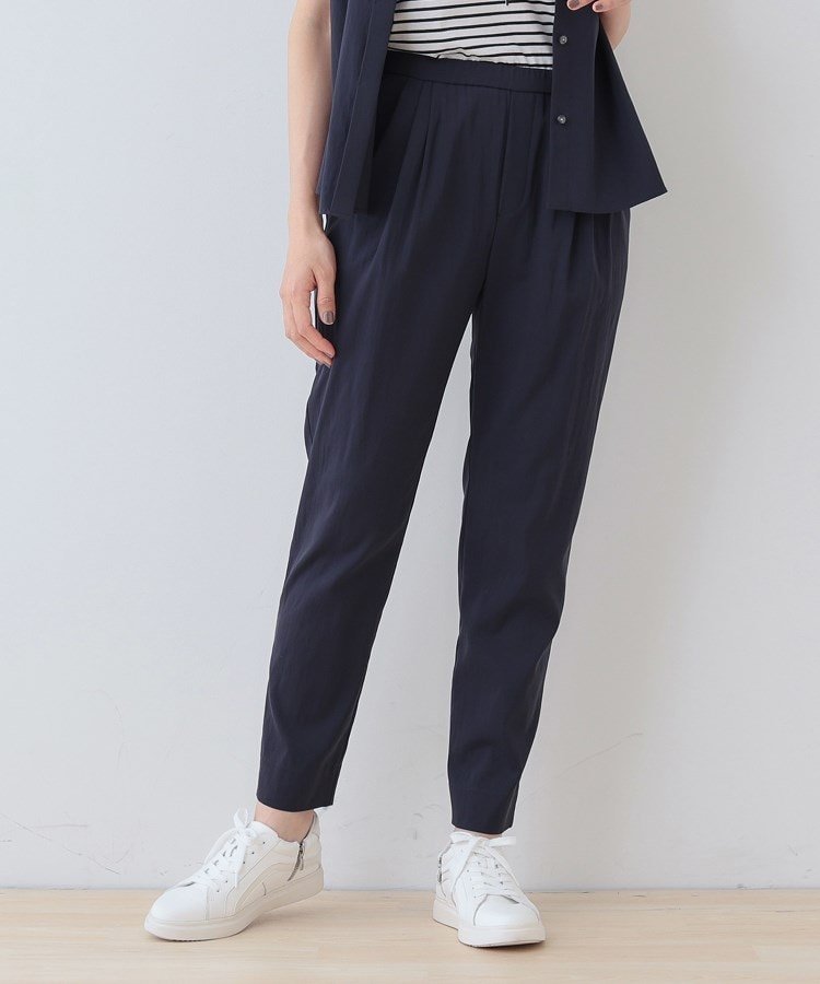 【インディヴィ/INDIVI】の待望の再入荷!【褒められパンツ/洗える】ウエストゴムタックテーパードパンツ インテリア・キッズ・メンズ・レディースファッション・服の通販 founy(ファニー) 　ファッション　Fashion　レディースファッション　WOMEN　パンツ　Pants　オレンジ　Orange　春　Spring　洗える　Washable　くるぶし　Ankle　キュプラ　Cupra　ショート　Short　ジャケット　Jacket　スキニー　Skinny　ストレッチ　Stretch　セットアップ　Set Up　人気　Popularity　ポケット　Pocket　再入荷　Restock/Back In Stock/Re Arrival　夏　Summer　ビジネス 仕事 通勤　Business　ネイビー|ID: prp329100004439877 ipo3291000000031992025
