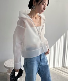 【ドゥ アルシーヴ/Doux archives】のフードシアーダンボールブルゾン 人気、トレンドファッション・服の通販 founy(ファニー) ファッション Fashion レディースファッション WOMEN アウター Coat Outerwear ブルゾン Blouson/Jackets コンパクト Compact シアー Sheer バランス Balance パーカー Hoodie ボトム Bottom メッシュ Mesh ロング Long 夏 Summer 羽織 Haori |ID:prp329100004440522