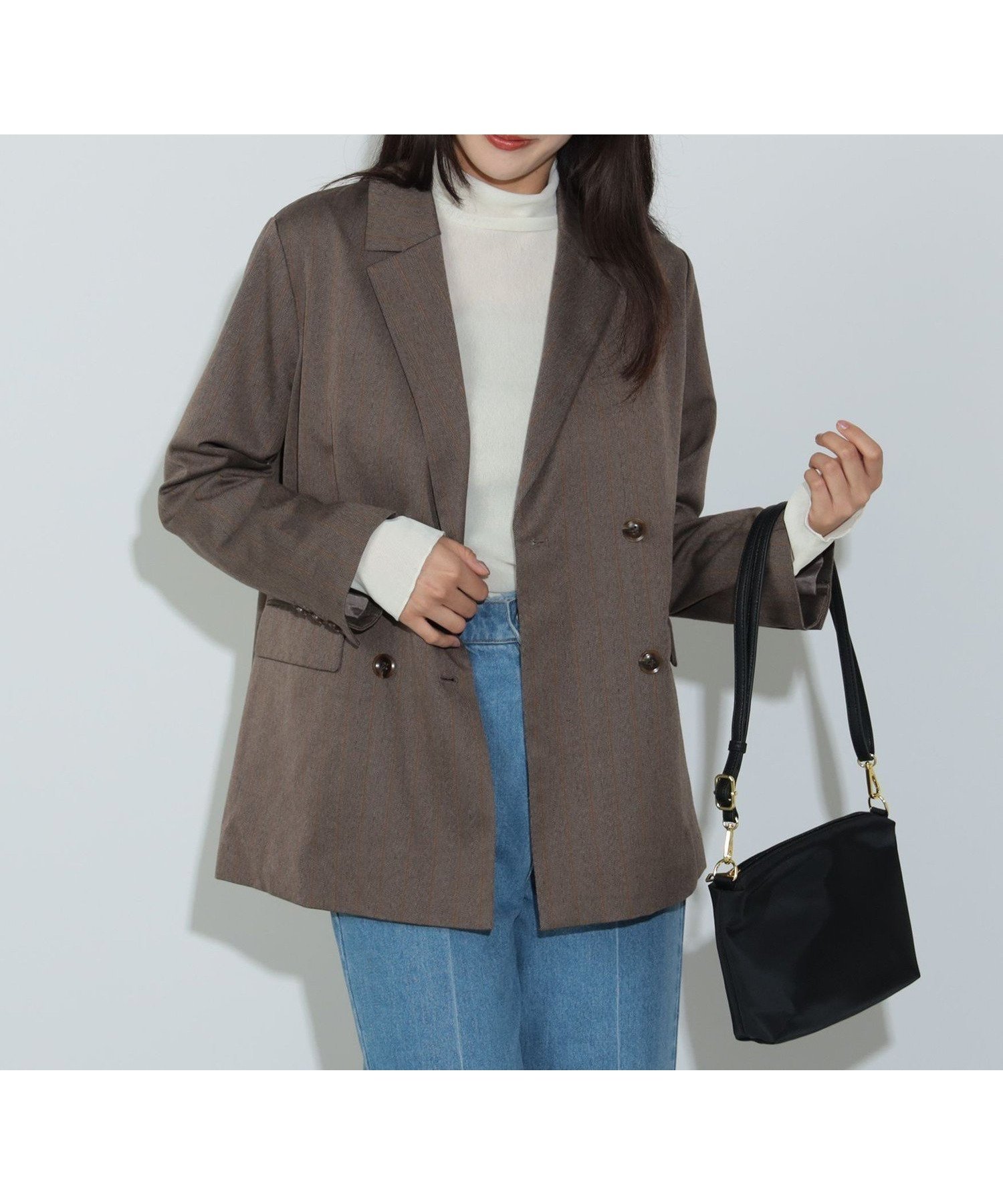 【ビームス ハート/BEAMS HEART】のダブルブレスト オーバージャケット 24AW ブレザー ゆったり インテリア・キッズ・メンズ・レディースファッション・服の通販 founy(ファニー) 　ファッション　Fashion　レディースファッション　WOMEN　アウター　Coat Outerwear　ジャケット　Jackets　2024年　2024　2024-2025秋冬・A/W　Aw/Autumn/Winter/Fw/Fall/2024-2025　おすすめ　Recommend　クラシカル　Classical　ジャケット　Jacket　スウェット　Sweat　スラックス　Slacks　ダウン　Down　ダブル　Double　デニム　Denim　ポケット　Pocket　マニッシュ　Mannish　ミックス　Mix　ロング　Long　ワイド　Wide　エレガント 上品　Elegant　BROWN|ID: prp329100004441064 ipo3291000000031035776