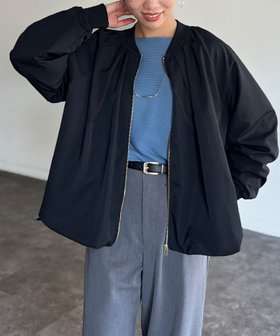 【シェトワ/Chez toi】の裾バルーンブルゾン 人気、トレンドファッション・服の通販 founy(ファニー) ファッション Fashion レディースファッション WOMEN アウター Coat Outerwear ブルゾン Blouson/Jackets おすすめ Recommend シンプル Simple デニム Denim バルーン Balloon フェミニン Feminine フォルム Form ブルゾン Blouson ペプラム Peplum ミックス Mix エレガント 上品 Elegant ビジネス 仕事 通勤 Business |ID:prp329100004441422