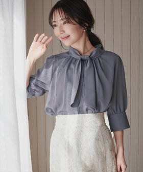 【ナチュラルクチュール/natural couture】の袖口パールノット結び6分袖ブラウス 人気、トレンドファッション・服の通販 founy(ファニー) ファッション Fashion レディースファッション WOMEN トップス・カットソー Tops/Tshirt シャツ/ブラウス Shirts/Blouses 2025年 2025 2025春夏・S/S Ss,Spring/Summer,2025 なめらか Smooth スリーブ Sleeve バルーン Balloon パール Pearl ロング Long ビジネス 仕事 通勤 Business |ID:prp329100004445507