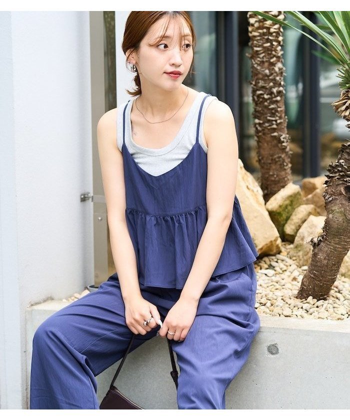 【フリークスストア/FREAK'S STORE】のワッシャー加工 キャミ パンツ セットアップ【限定展開】 25SS インテリア・キッズ・メンズ・レディースファッション・服の通販 founy(ファニー) 　ファッション　Fashion　レディースファッション　Ladies' Fashion Online　セットアップ　Setup　パンツ　Pants　インナー　Inner　キャミ　Cami　コンパクト　Compact　セットアップ　Set Up　とろみ　Thickness　デニム　Denim　人気　Popularity　ビスチェ　Bustier　フェミニン　Feminine　フリル　Frills　フロント　Front　リボン　Ribbon　楽ちん　Easy　ワッシャー　Washer　S/S・春夏　Ss・Spring/Summer　おすすめ　Recommend　夏　Summer　エレガント 上品　Elegant　2025年　2025　2025春夏・S/S　Ss,Spring/Summer,2025　ネイビー|ID: prp329100004445816 ipo3291000000032497211