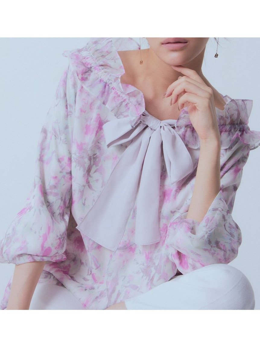 【セルフォード/CELFORD】のシアースモックブラウス インテリア・キッズ・メンズ・レディースファッション・服の通販 founy(ファニー) 　ファッション　Fashion　レディースファッション　WOMEN　トップス・カットソー　Tops/Tshirt　シャツ/ブラウス　Shirts/Blouses　インナー　Inner　オフショルダー　Off Shoulder　プリント　Print　プリーツ　Pleats　春　Spring　MIX[930]|ID: prp329100004445911 ipo3291000000031707334