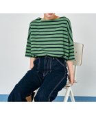 【フリークスストア/FREAK'S STORE】のボートネックバスクボーダー半袖Tシャツ【限定展開】 25SS グリーン×ネイビー|ID:prp329100004448011