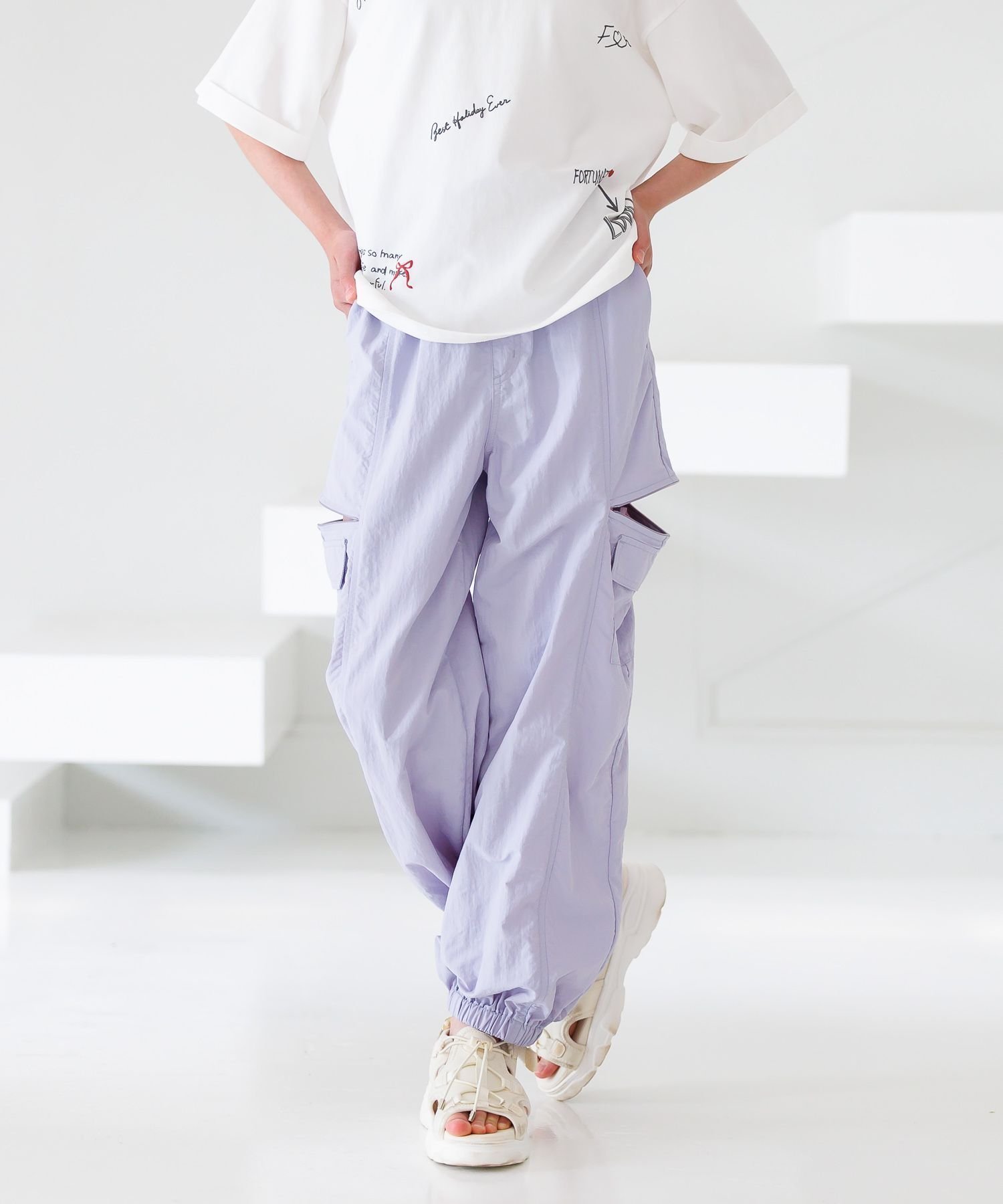 【グローバルワーク/GLOBAL WORK / KIDS】のDRY/サイドZIPカーゴパンツ/キッズ/292254 インテリア・キッズ・メンズ・レディースファッション・服の通販 founy(ファニー) 　ファッション　Fashion　キッズファッション　Fashion for Kids　ボトムス　Bottoms　おすすめ　Recommended / Our Picks　カーゴパンツ　Cargo Pants, Utility Pants　ショート　Short, Short Length　スリット　Slit, Slit Detail　デニム　Denim, Jeans Material　バランス　Balance, Style Balance　ベーシック　Basic, Essential　メッシュ　Mesh, Net Fabric　人気　Popular, Best Seller　夏　Summer　春　Spring　パープル90|ID: prp329100004448028 ipo3291000000032726808