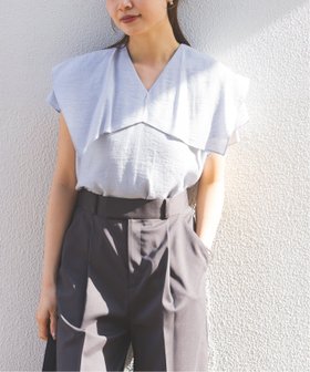 【ノーブル / スピック&スパン/NOBLE / Spick & Span】のファジーリネンスクエアケープブラウス 人気、トレンドファッション・服の通販 founy(ファニー) ファッション Fashion レディースファッション WOMEN トップス・カットソー Tops/Tshirt シャツ/ブラウス Shirts/Blouses コンパクト Compact ジャケット Jacket セットアップ Set Up フリル Frills リネン Linen 人気 Popularity 夏 Summer 春 Spring 楽ちん Easy |ID:prp329100004449433