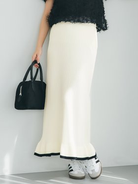 【コカ/COCA】 裾フリルリブニットスカート人気、トレンドファッション・服の通販 founy(ファニー) ファッション Fashion レディースファッション WOMEN スカート Skirt |ID:prp329100004450953
