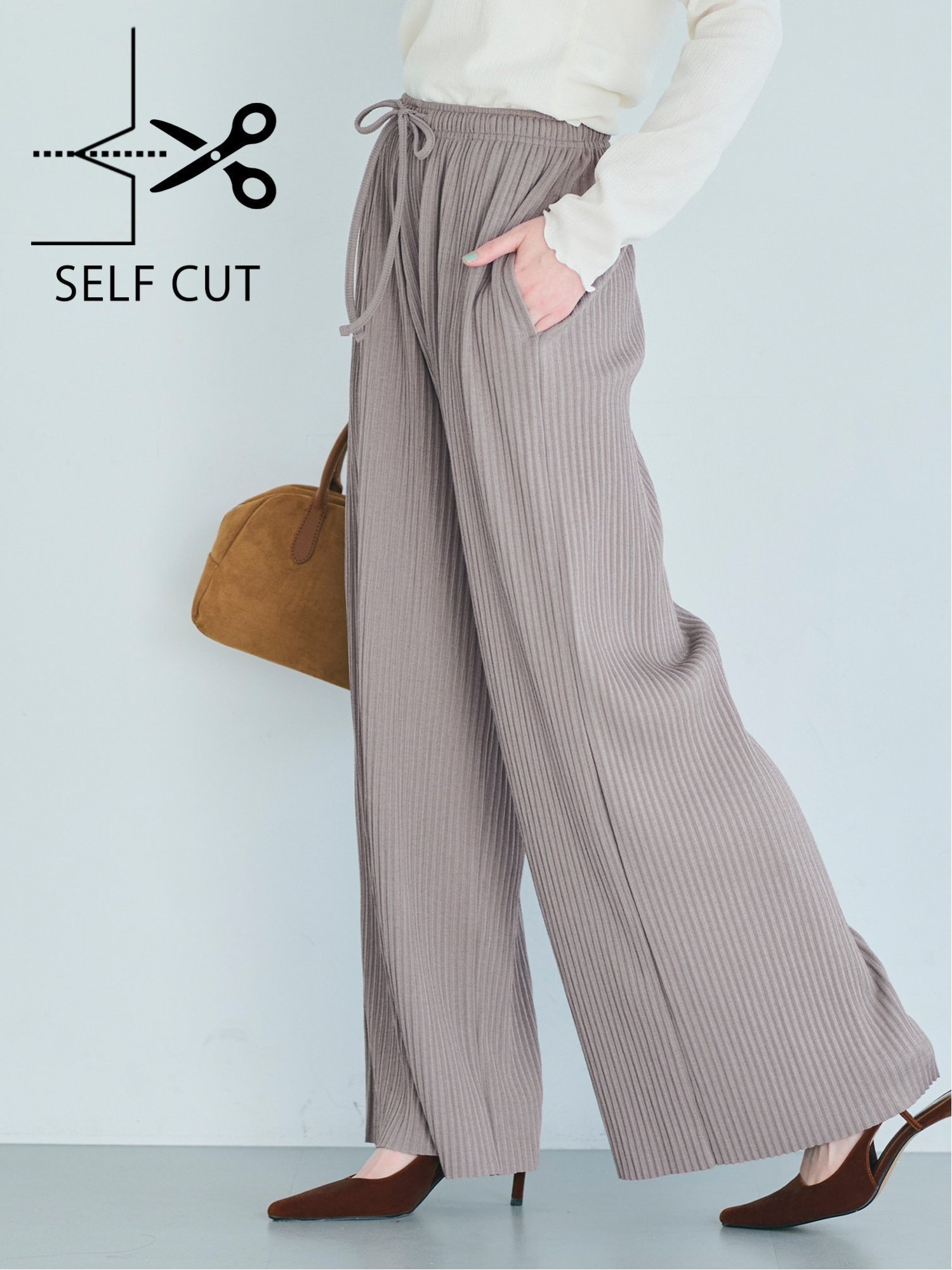 【コカ/COCA】のカットオフ細リブワイドパンツ インテリア・キッズ・メンズ・レディースファッション・服の通販 founy(ファニー) 　ファッション　Fashion　レディースファッション　WOMEN　パンツ　Pants　2025年　2025　2025春夏・S/S　Ss,Spring/Summer,2025　カットオフ　Cut Off　ポケット　Pocket　リラックス　Relax　ワイド　Wide　Greige|ID: prp329100004451975 ipo3291000000031783888