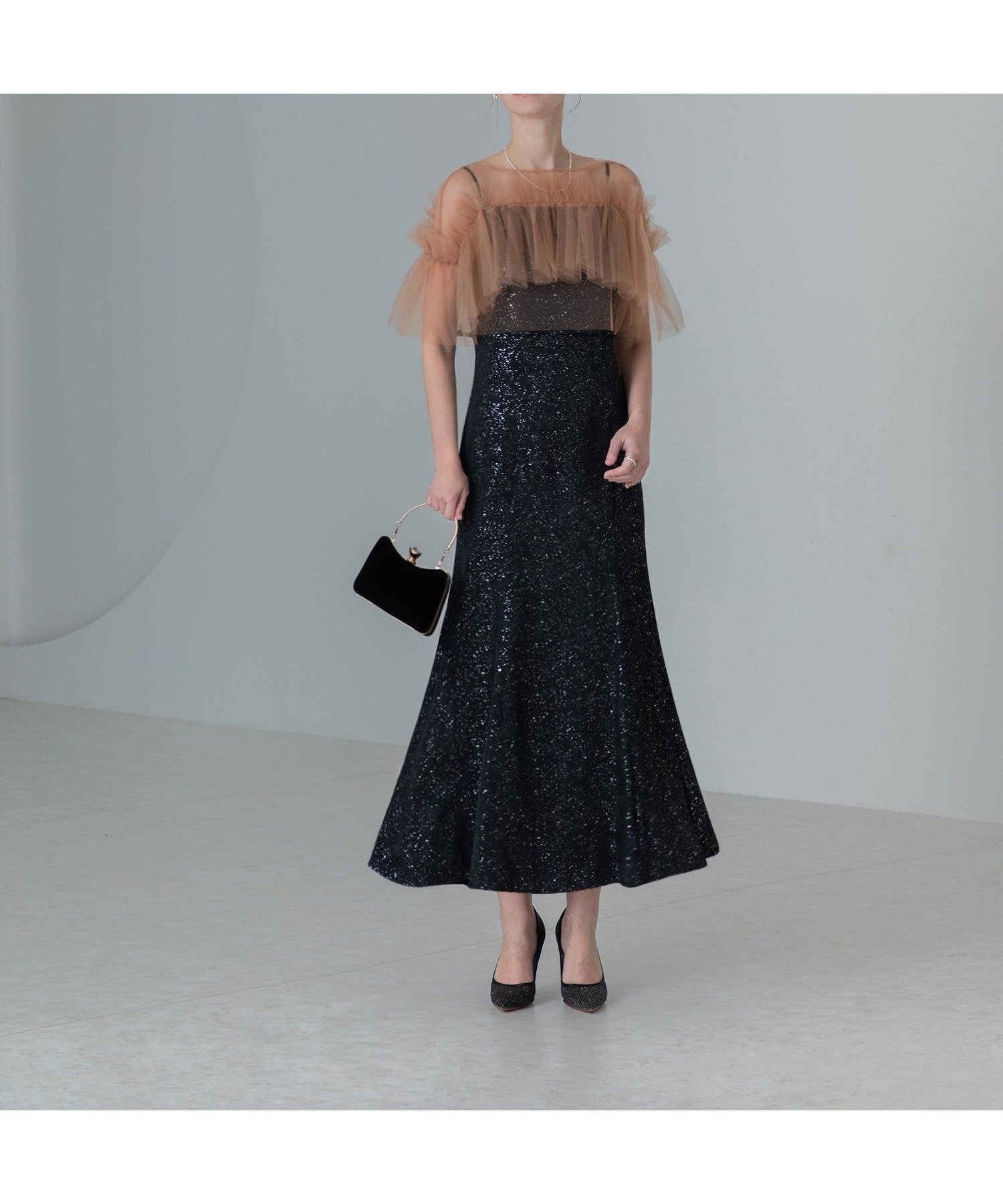 【その他のブランド/Other】のチュールフリルボレロペイントマーメイドドレス 人気、トレンドファッション・服の通販 founy(ファニー) 　ファッション　Fashion　レディースファッション　Ladies' Fashion Online　アウター　Coat Outerwear　ボレロ　Bolero jackets　ワンピース　Dress　ドレス　Party Dresses　エレガント 上品　Elegant　シェイプ　Shape　チュール　Tulle　バランス　Balance　ボレロ　Bolero　 other-1|ID: prp329100004455386 ipo3291000000032688337