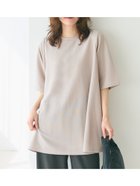 【コカ/COCA】のエンボス加工半袖チュニック Beige|ID: prp329100004455548 ipo3291000000031957101