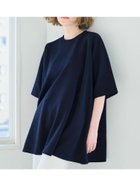 【コカ/COCA】のエンボス加工半袖チュニック Navy|ID: prp329100004455548 ipo3291000000031957106