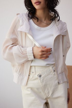 【アズール バイ マウジー/AZUL by moussy】のシアーフーディーブルゾン 人気、トレンドファッション・服の通販 founy(ファニー) ファッション Fashion レディースファッション WOMEN アウター Coat Outerwear ブルゾン Blouson/Jackets シアー Sheer シンプル Simple デニム Denim トレンド Trend |ID:prp329100004455697