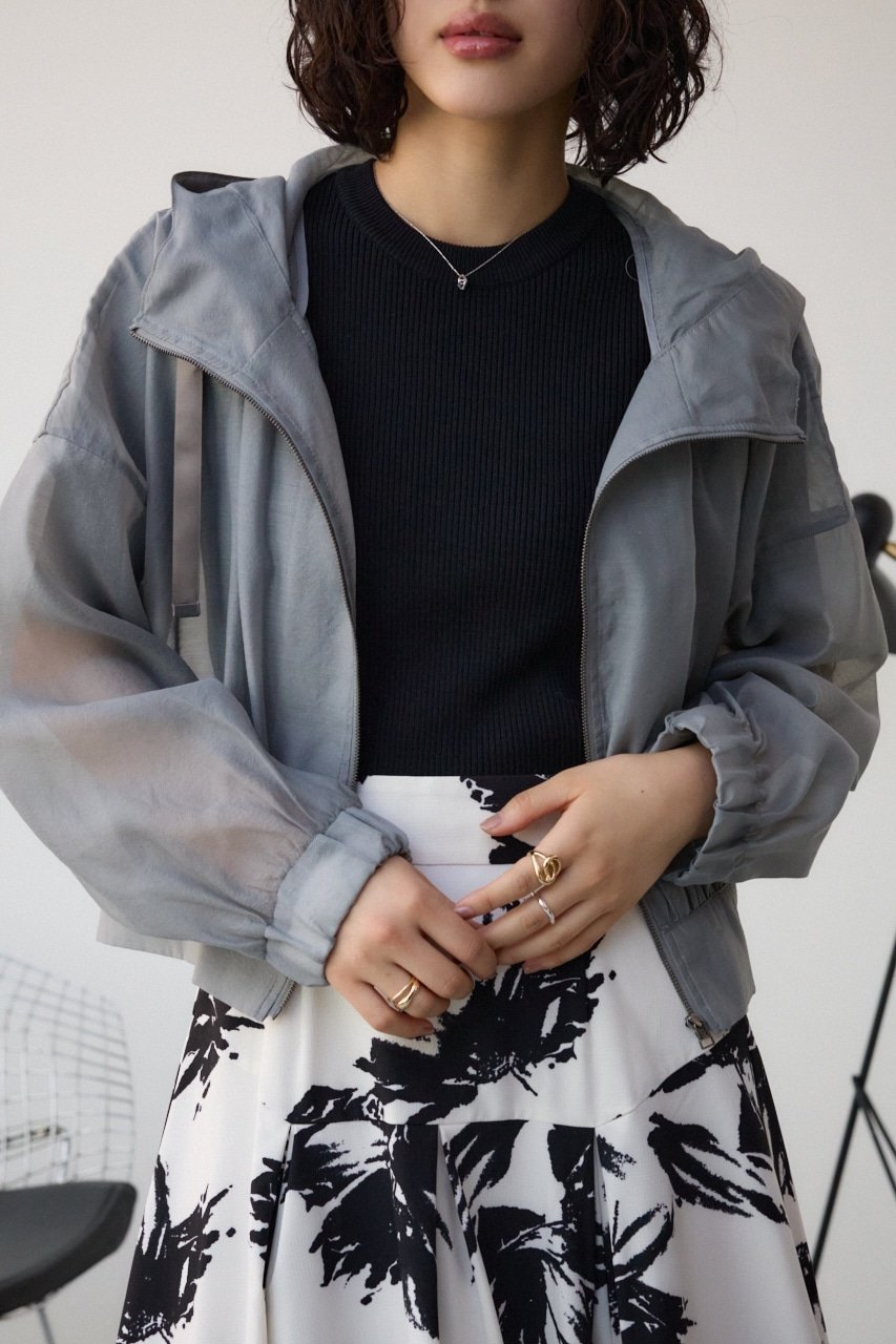【アズール バイ マウジー/AZUL by moussy】のシアーフーディーブルゾン インテリア・キッズ・メンズ・レディースファッション・服の通販 founy(ファニー) 　ファッション　Fashion　レディースファッション　WOMEN　アウター　Coat Outerwear　ブルゾン　Blouson/Jackets　シアー　Sheer　シンプル　Simple　デニム　Denim　トレンド　Trend　L/GRY1|ID: prp329100004455697 ipo3291000000031959780